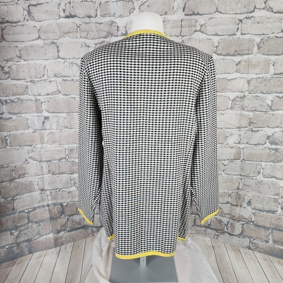 Vintage 60s Gingham Button Front Mini Dress Jacket Black White  Size Medium - Picture 12 of 15